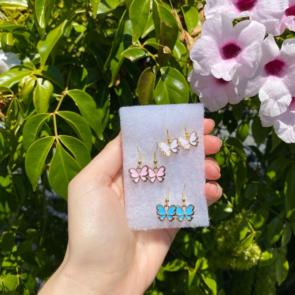 Handmade butterfly earrings!
